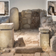 Two limestone altars found at Tel Arad in Israel, with insets showing residue piles containing traces of cannabis (right) and frankincense (left).